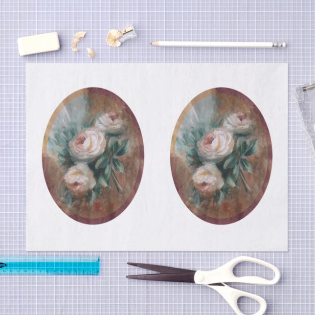 Weiße Rosen DBL Seidenpapier (Handwerk)