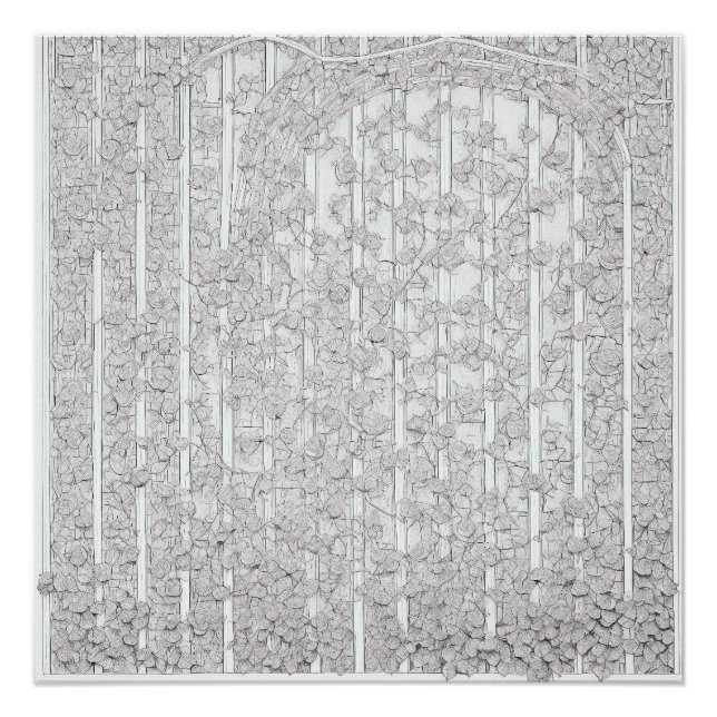 Weiße Rosen E Poster (Vorderseite)