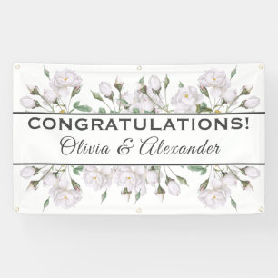 Weiße Rosen Elegantes Blumenbanner Banner
