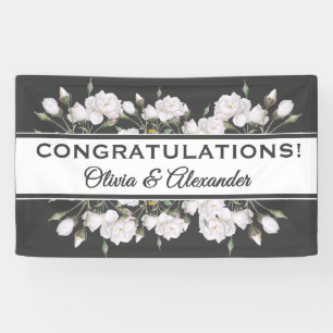 Weiße Rosen Elegantes Blumenbanner Banner