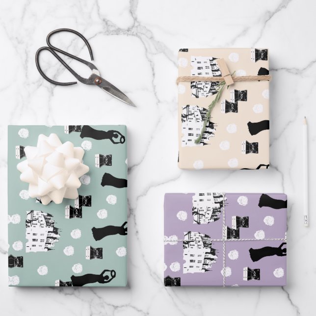 Weiße Rosen Erbe Wiederbelebung Creme Green und Li Geschenkpapier Set (Vorderseite)