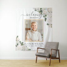 Weiße Rosen floral in Love Memory Foto