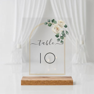 Weiße Rosen Frühlingsfloristik Romantische Hochzei Acrylschild