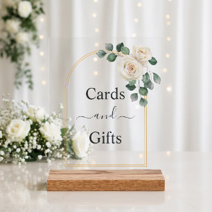 Weiße Rosen Frühlingsfloristik Romantische Hochzei Acrylschild