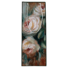 Weiße Rosen Geschenktüte Für Weinflaschen