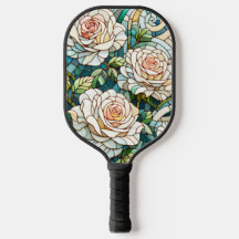 Weiße Rosen Glasmosaik