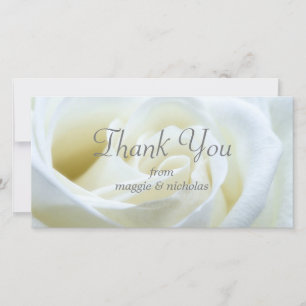 Weiße Rosen-Hochzeit Dankeskarte
