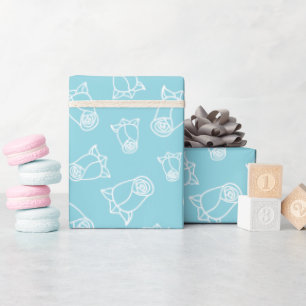Weiße Rosen Hochzeitsfeier Light Blue Seamless Geschenkpapier