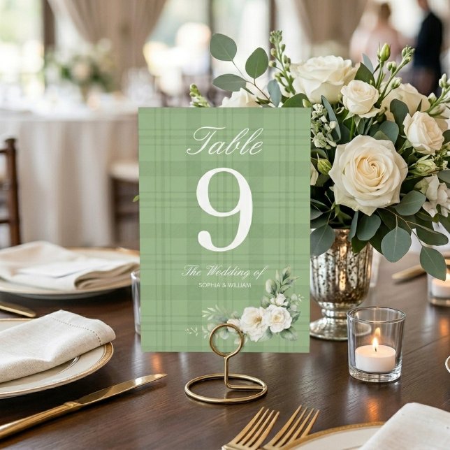 Weiße Rosen Hochzeitstisch Nummer Tischnummer (Von Creator hochgeladen)