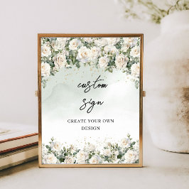 Weiße Rosen in Aquarellfarben erstellen Ihr eigene Poster