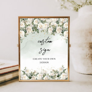 Weiße Rosen in Aquarellfarben erstellen Ihr eigene Poster
