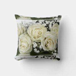 Weiße Rosen Kissen