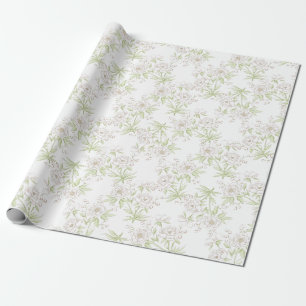 Weiße Rosen-Klassiker-Hochzeit Geschenkpapier
