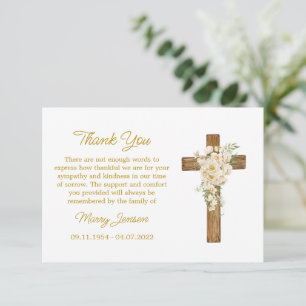 Weiße Rosen-Kreuz-Sympathie-Dankeskarten Dankeskarte