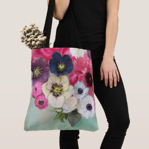 WEIßE ROSEN MIT ROSA FÄRBUNG , ANEMONENBLUMEN , BL
