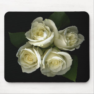 Weiße Rosen Mousepad