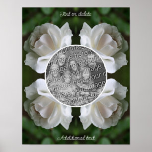 Weiße Rosen-Regentropfen Rahmen Erstellen Sie Ihr  Poster