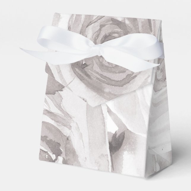 Weiße Rosen Rose Moderne Elegante Hochzeit Geschenkschachtel (Vorderseite)