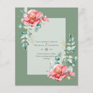 WEIßE ROSEN SAVE THE DATES MODERNES BUDGET FLYER