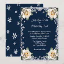 Weiße Rosen-Schneeflocken-Weihnachts-Hochzeit