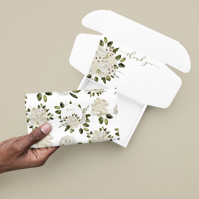Weiße Rosen-Tissue-Papier  Seidenpapier (Celebrate someone special with this watercolor floral tissue paper! Matching collection available! )