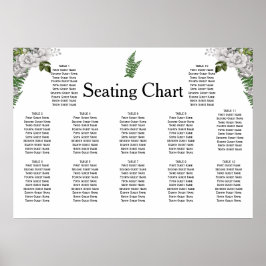 Weiße Rosen und Ferne Hochzeitssitze Poster