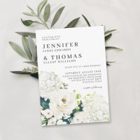 Weiße Rosen und Hydrangeas Elegante Blumenhochzeit