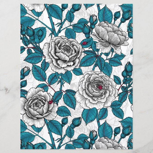 Weiße Rosen und Ladybusen (Vorderseite)