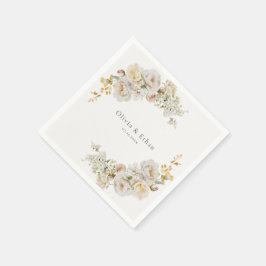 Weiße Rosen und Windeln Serviette