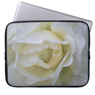 Weiße Rosenblumen Kunst Laptop Hülle Cover