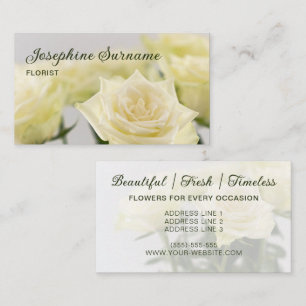 Weiße Rosenblumen schöne Blumen Foto Florist Visitenkarte