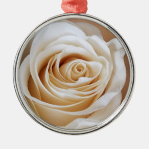 Weiße Rosenblüte Weihnachtsschmuck