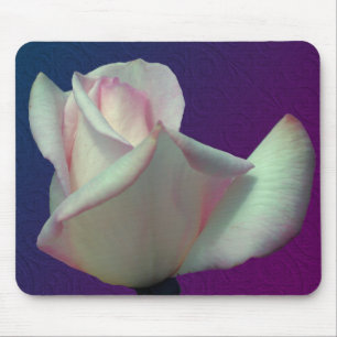 Weiße Rosenknospe-Blume Mousepad