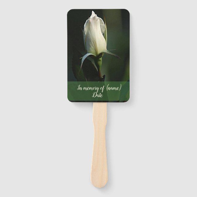 Weiße Rosenknospe Fächer (Vorderseite)
