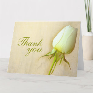 Weiße Rosenknospe Hochzeit danke Ihnen Karte groß