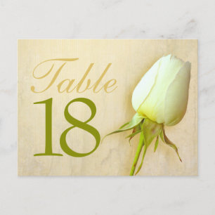 Weiße Rosenknospe Hochzeit Tisch Nummer 10-39 Post Postkarte