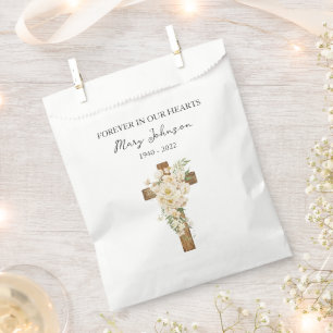 Weiße Rosenkreuz-Totenbeutel Geschenktütchen