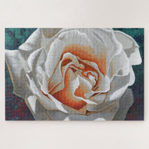 Weiße Rosenmalerei Puzzle