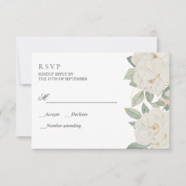 WEISSE ROSES ELEGANTER BOTSCHAFTLICHER RSVP