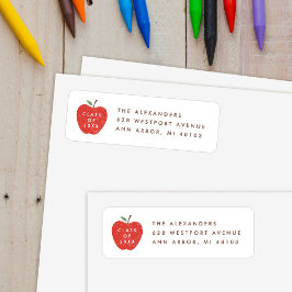 Weiße rote Apfel Vorschulabschluss Adressetikett