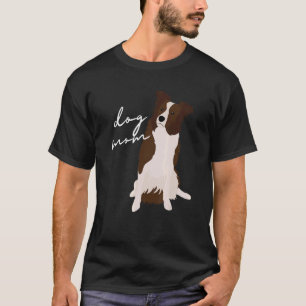 Weiße & rote Border Collie-Hundemutter Hundemama F T-Shirt