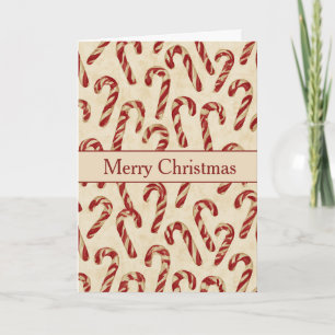 Weiße rote Candy Canes Weihnachten Karte