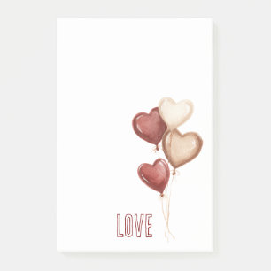 Weiße Rote Creme Herz Ballons Liebe Post-it Klebezettel