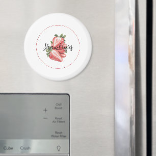 Weiße rote Erdbeeren Frucht Magnet