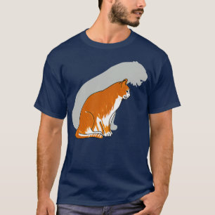 Weiße Rote Katze mit Tiger Shadow T-Shirt