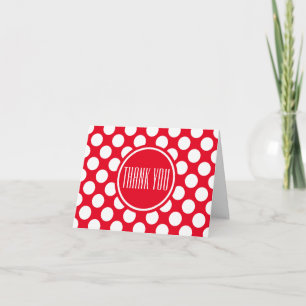 Weiße rote Punkte   Feierlicher Dank Dankeskarte