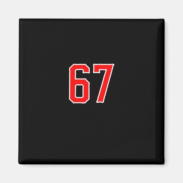 Weiße rote Sportmannschaft Nummer #67 Swea  Magnet (Vorne)