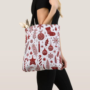Weiße rote Weihnachts-Tasche