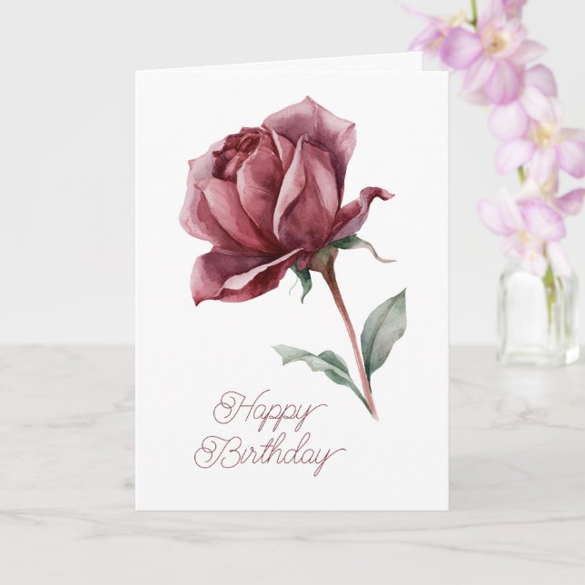 Weiße Rotrosen-Geburtstag Karte (Orchidee)