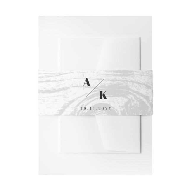 Weiße rustikale Holzfaser Textur Chic Winter Hochz Einladungsbanderole (Vorderseite Beispiel)